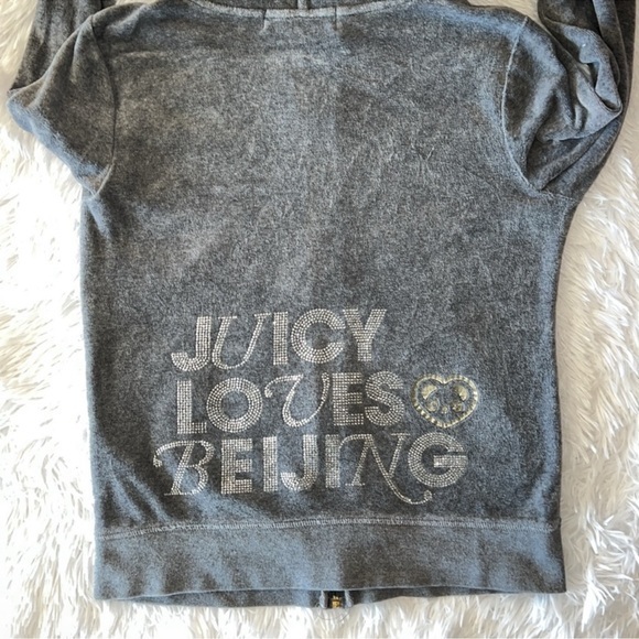 Disney Tops - Juicy couture terry zip top with jewels in  “Juicy Loves Beijing” on the back
